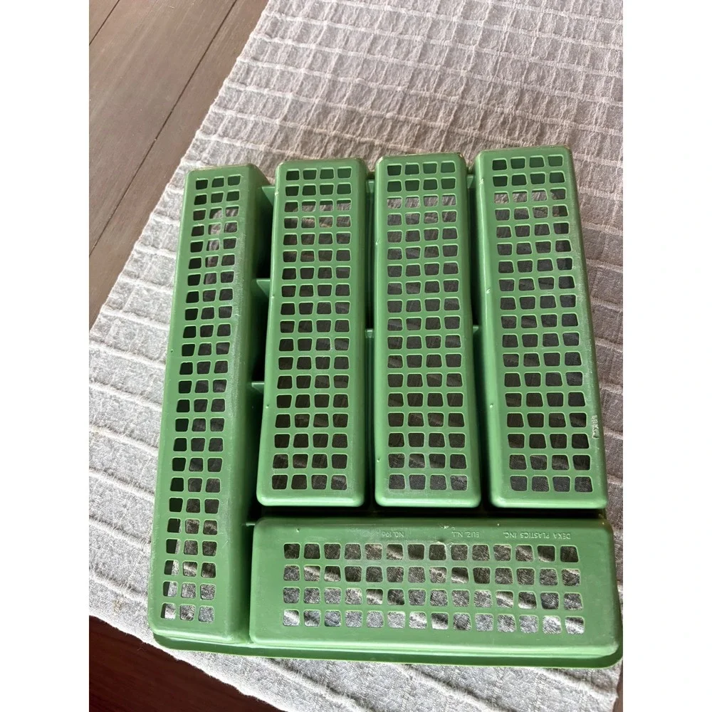Vintage Deka Plastics Avocado Green Silverware Drawer Organizer Tray No 196 USA
